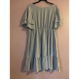 SHEIN Plus Size Simple Fashion Casual Women's Dress Boho 2XL (16) Mint Green